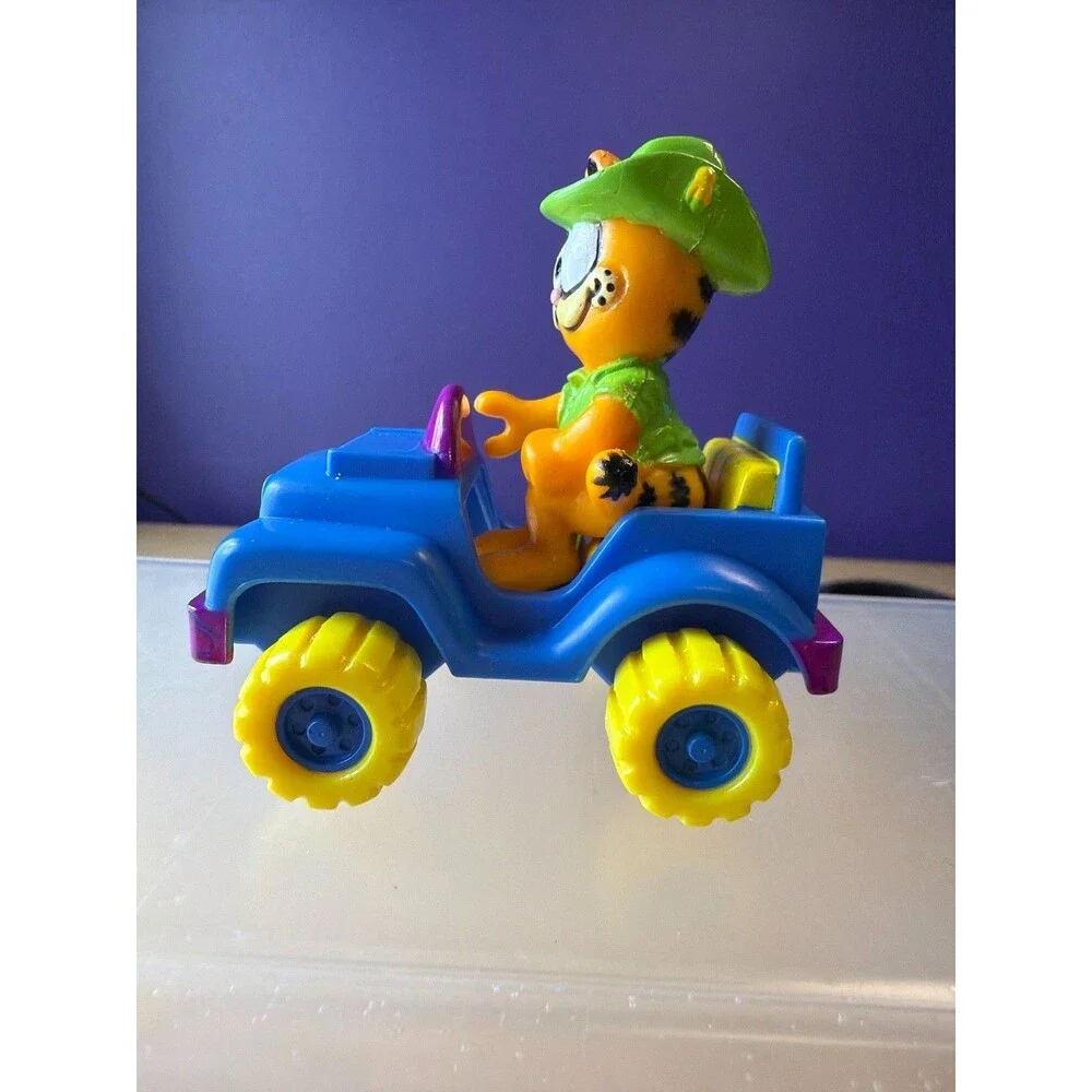 Vintage 1988 McDonalds Garfield Jeep Car Happy Meal‎ Toy Figure